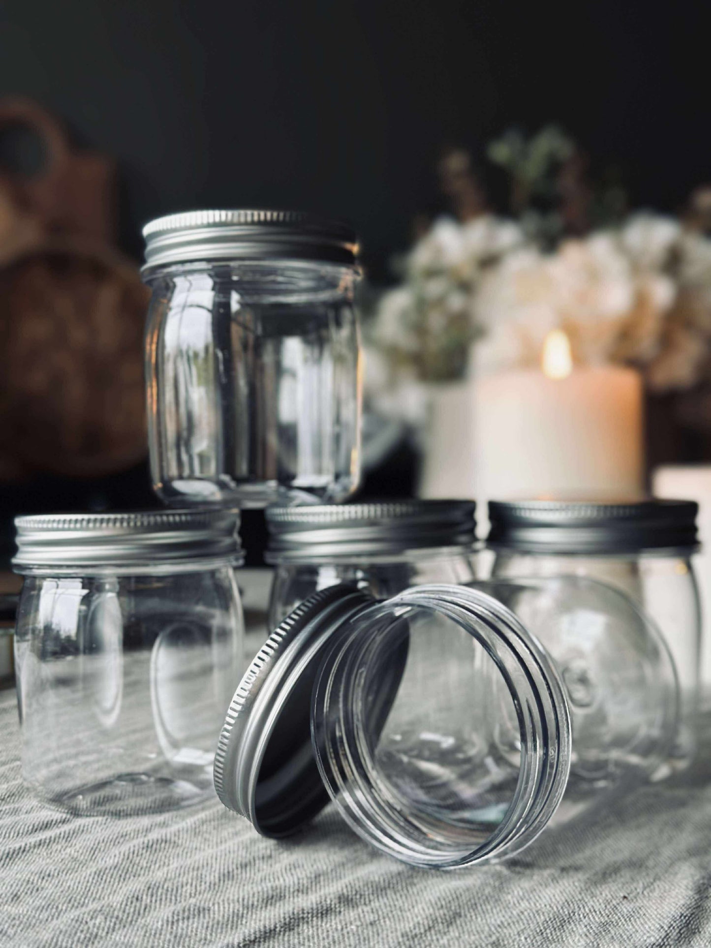 Opbevaringsglas med låg - Sæt af 5 stk.