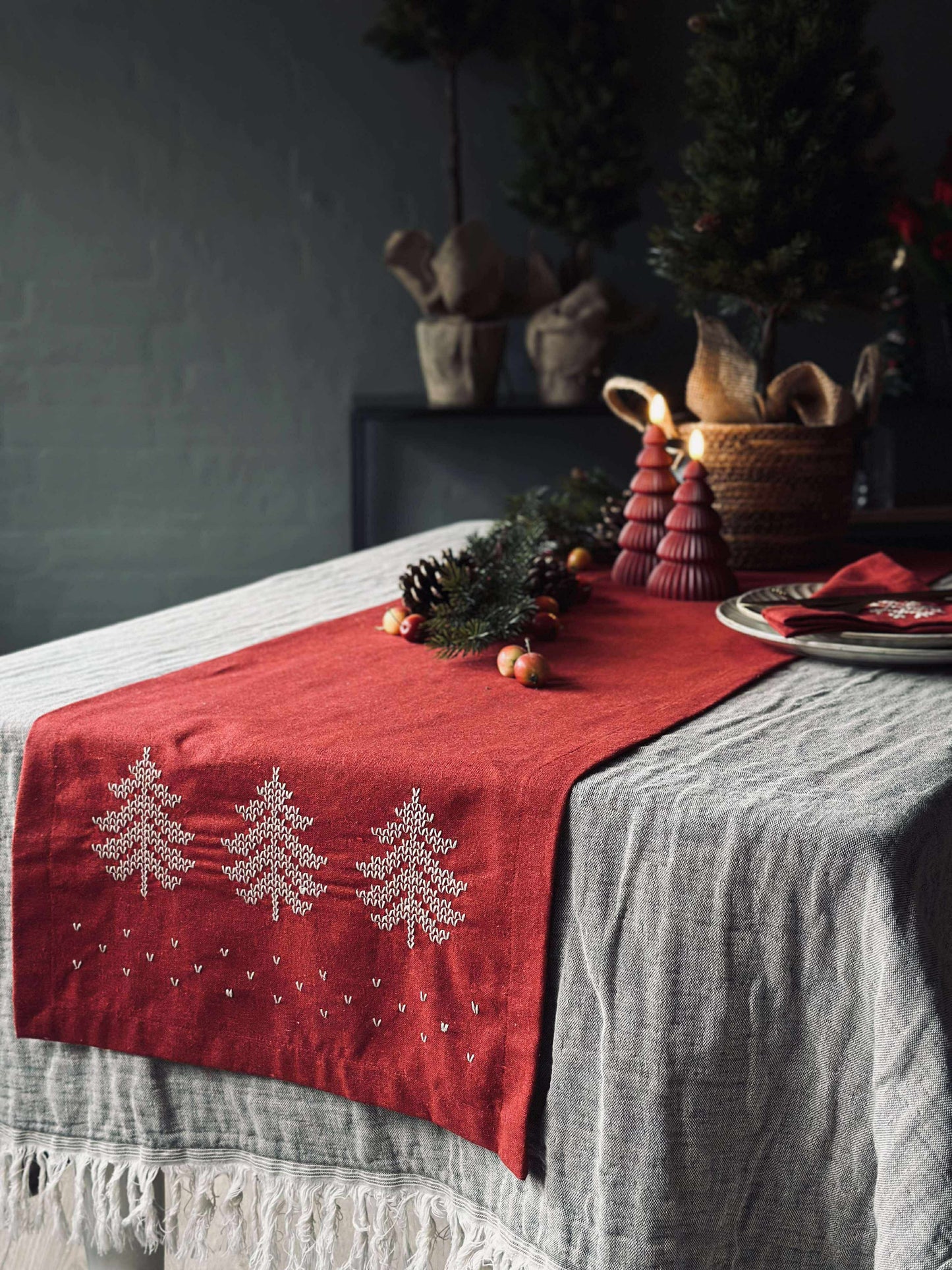 Bordløber Rød Jul - 40x140