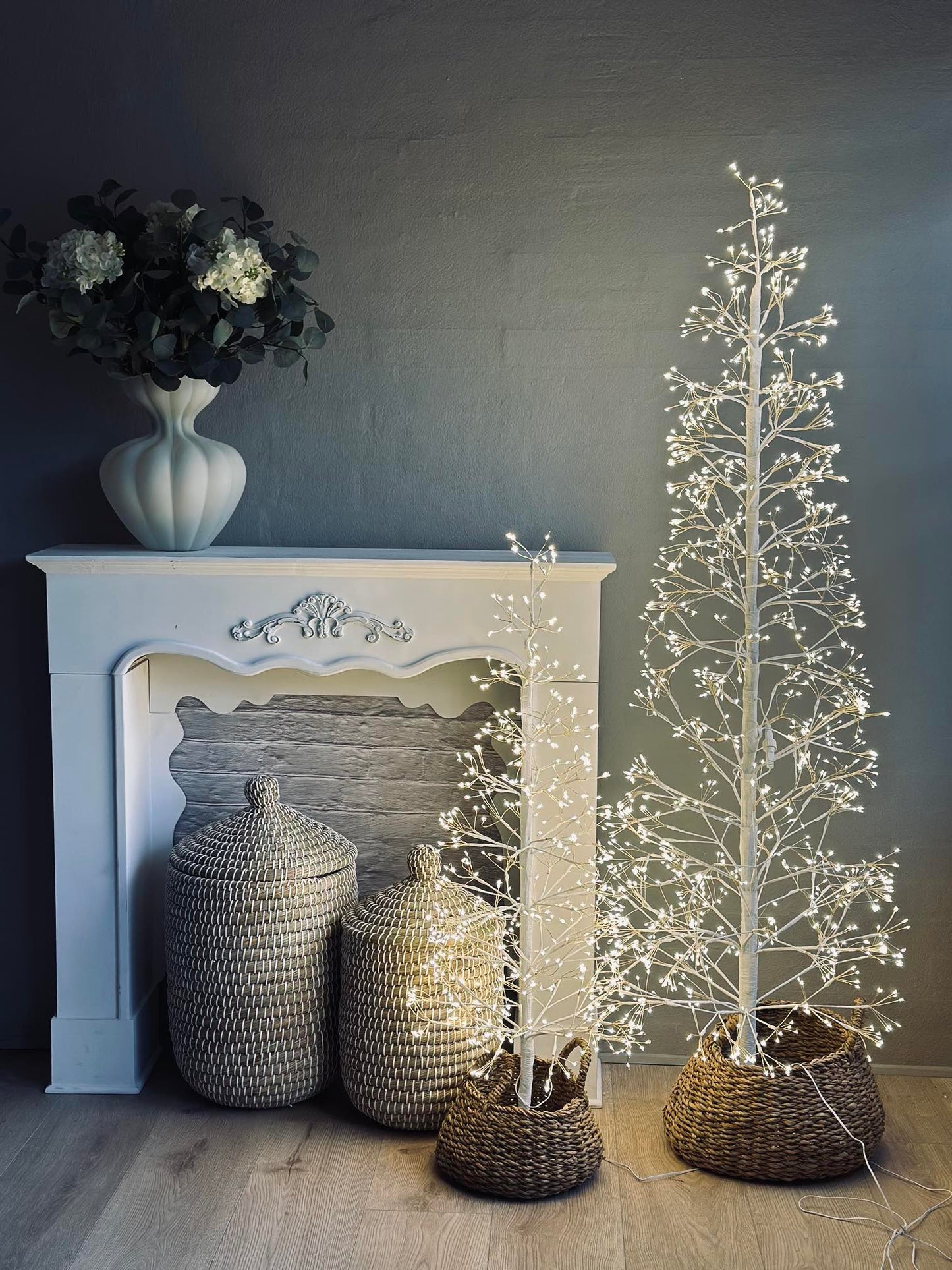 Juletræ med 600 led lys - Hvid