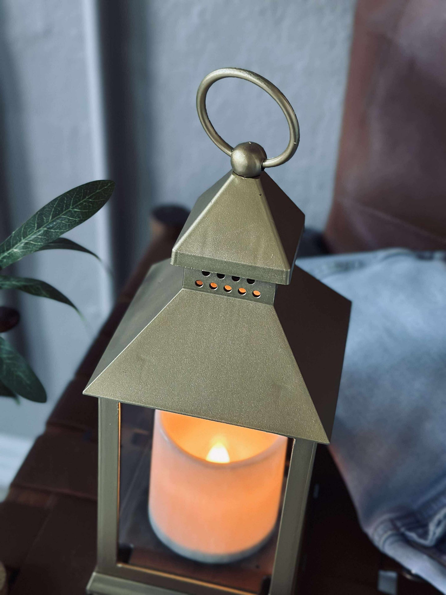 Lanterne m. Timer - Gold