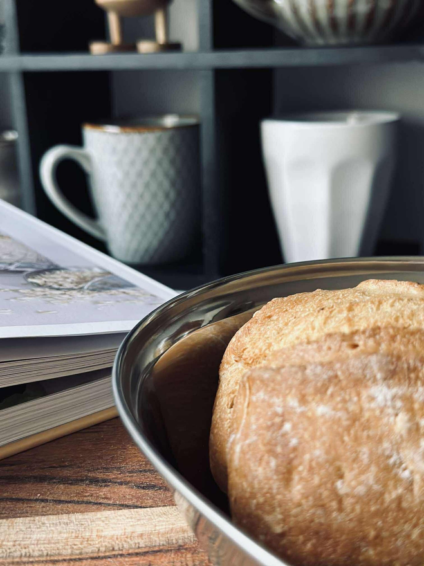 Rundt fad med kant - Rustfrit Stål