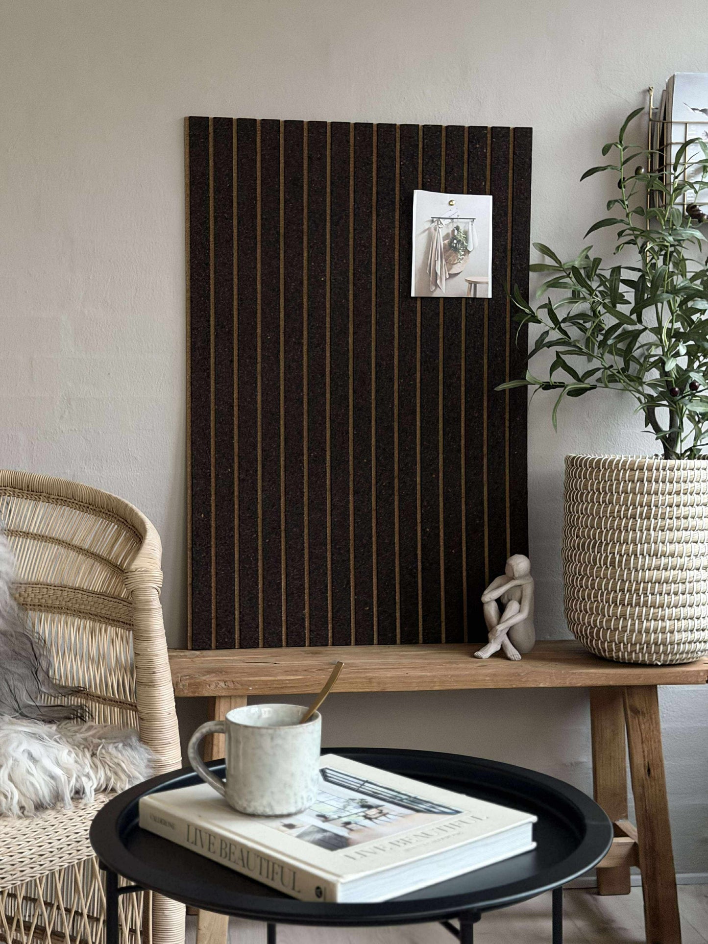 Korkplade med panel effekt NEW Dark - Støjdæmpende