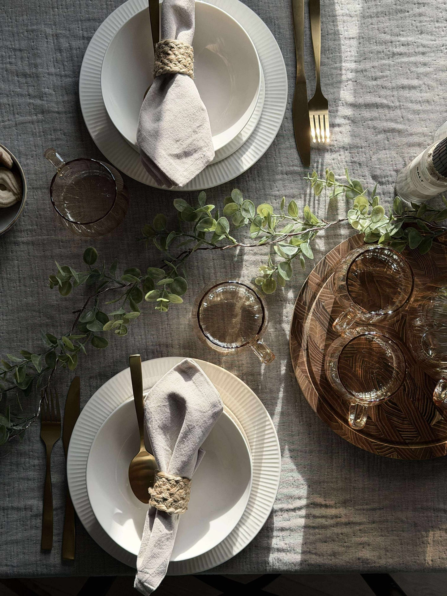 Glaskopper med riller - 4 stk.