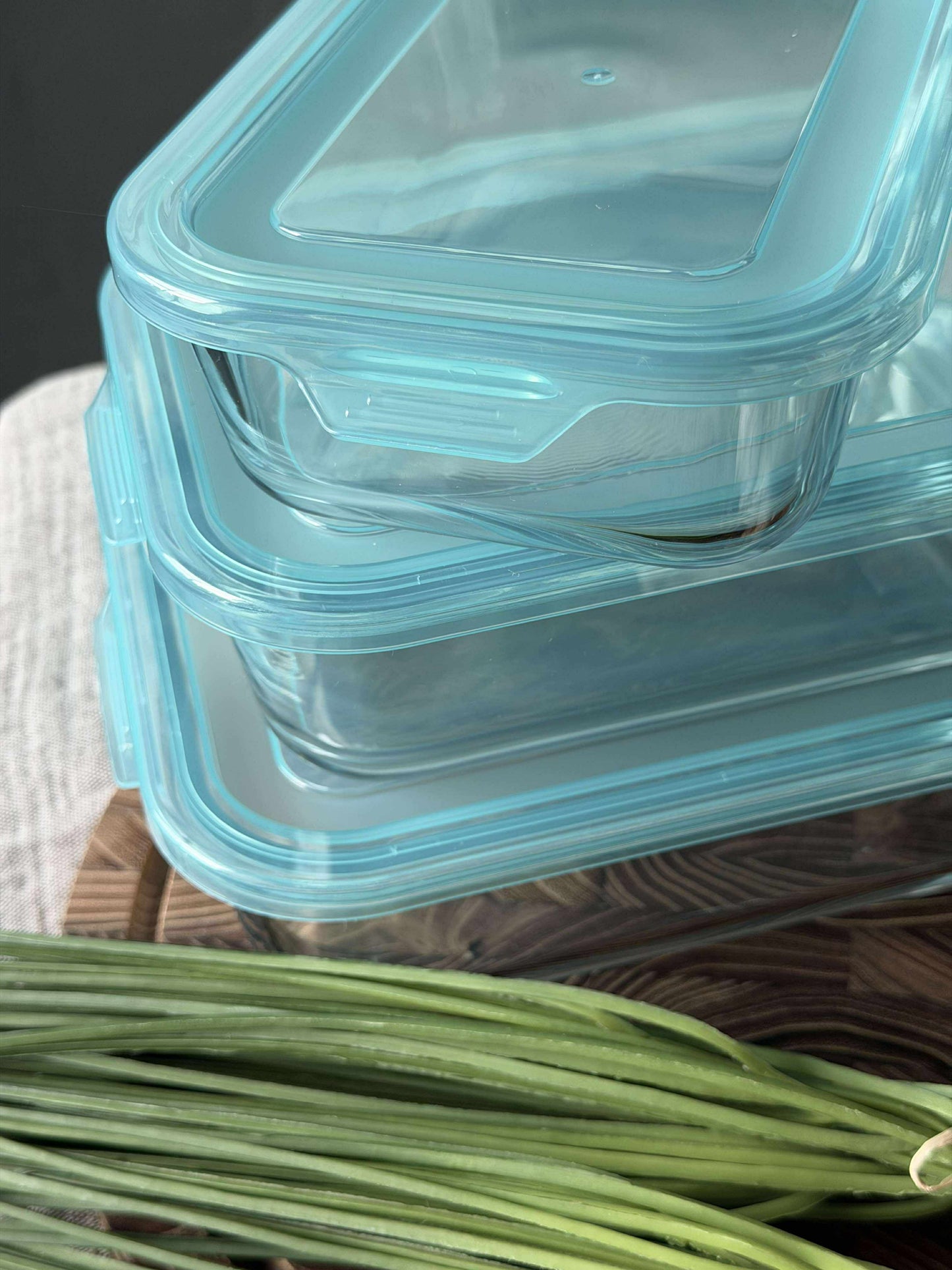 Opbevaringsbøtter i glas – Sæt med 3 stk