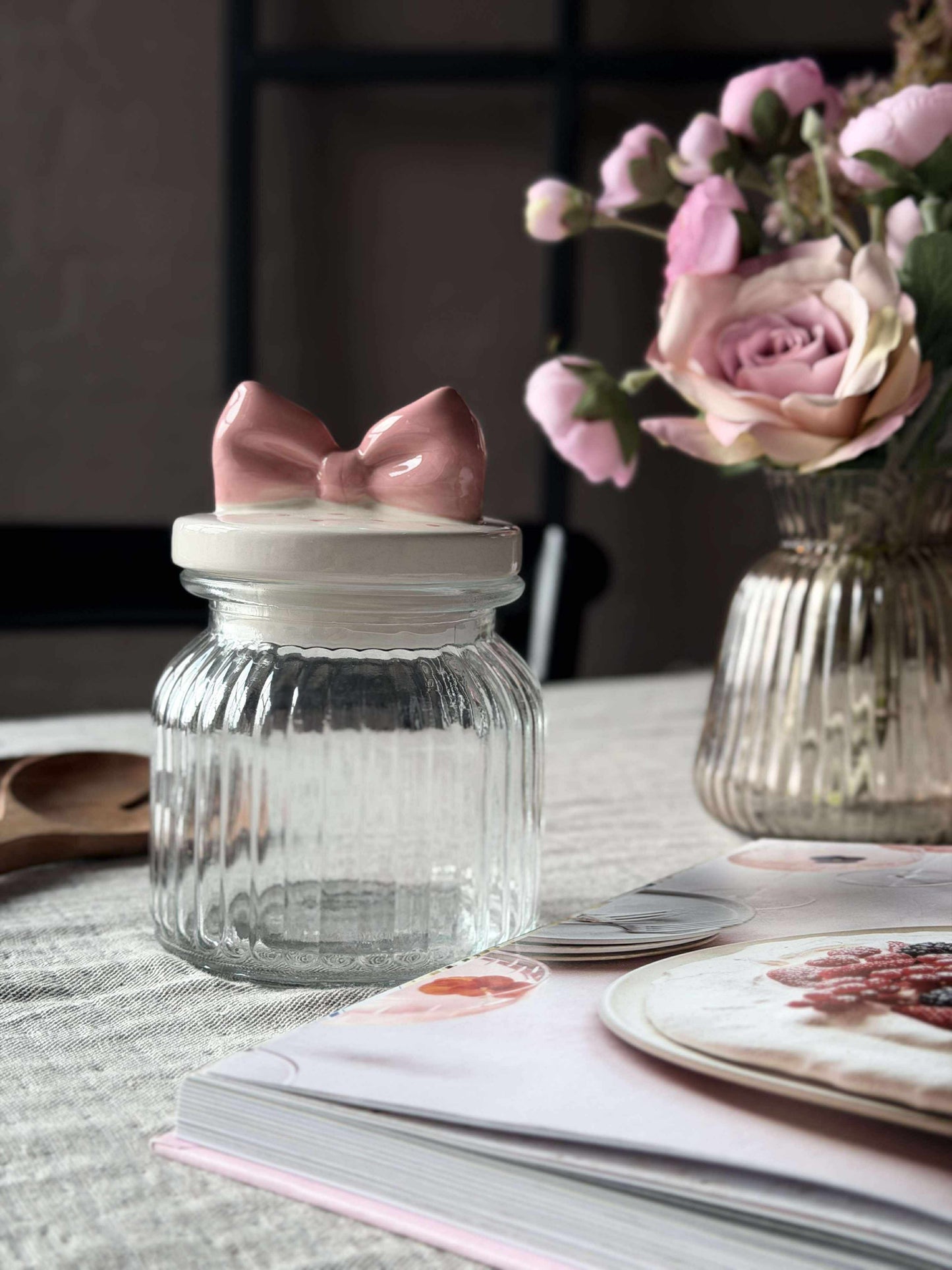 Opbevaringsglas med sløjfe