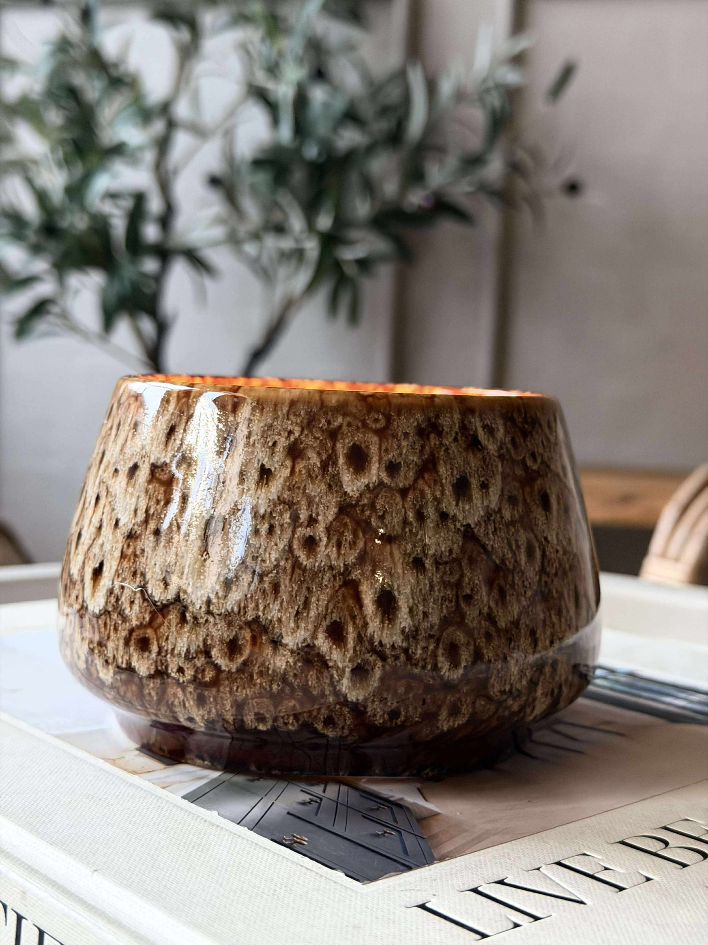 LED lys i keramik potte