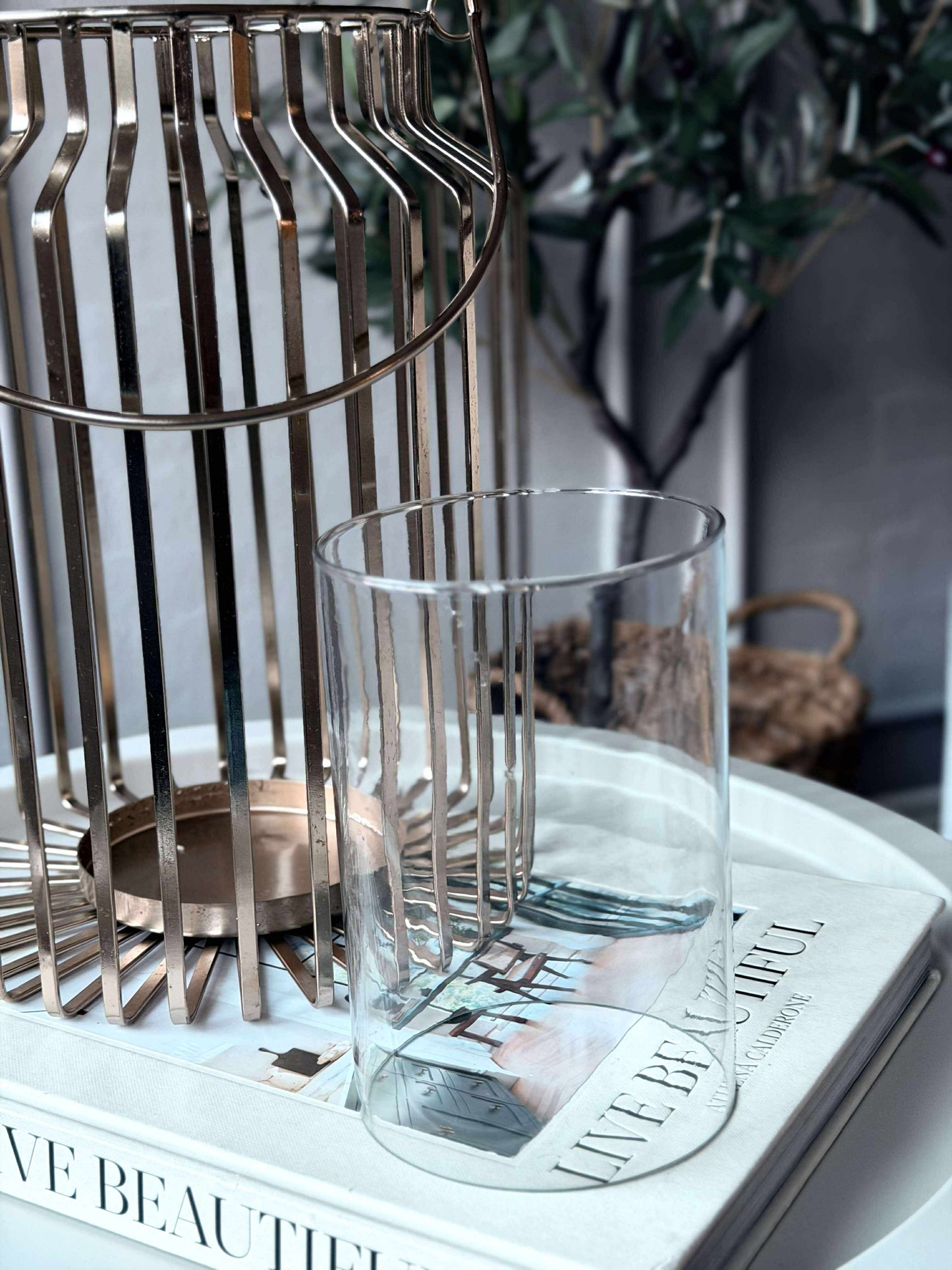 Lanterne med glas - Gold 29cm