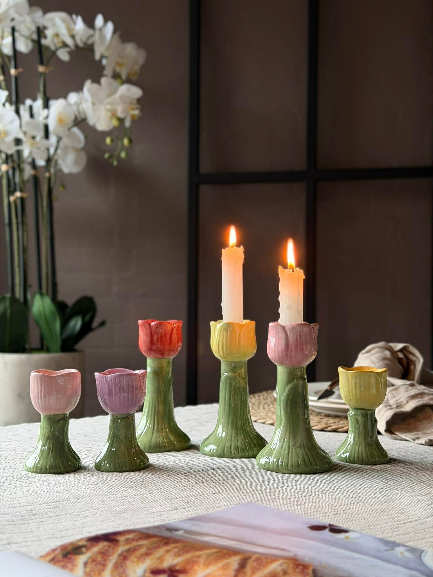 Lysestage Tulipan 14 cm - Flere farver