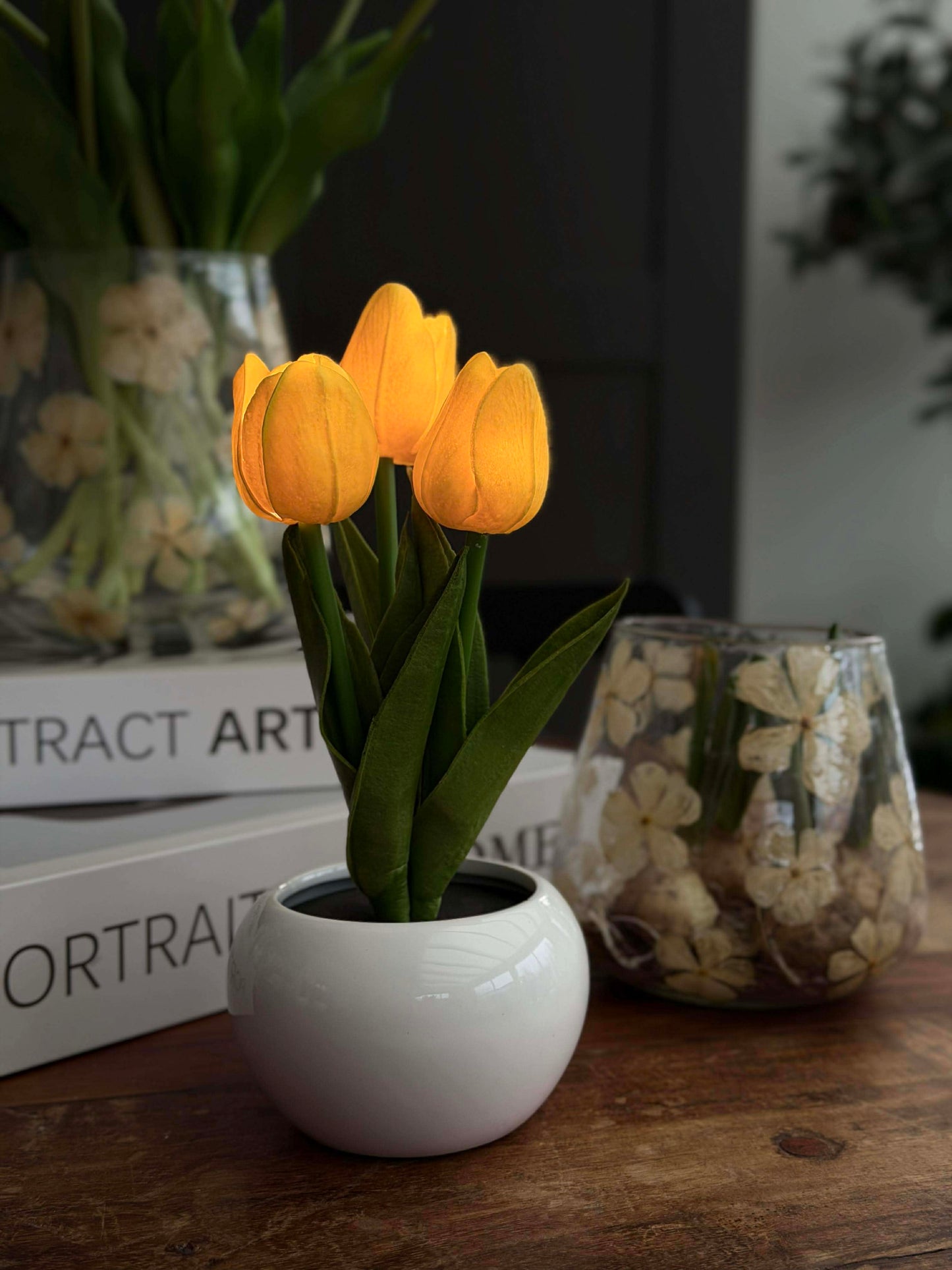 Tulipaner med lys - Gul