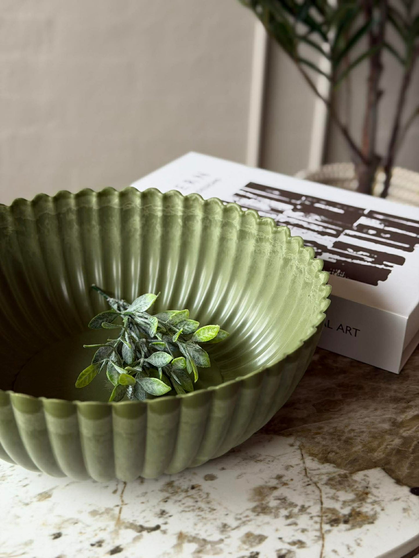Bowl i beton look - Grøn