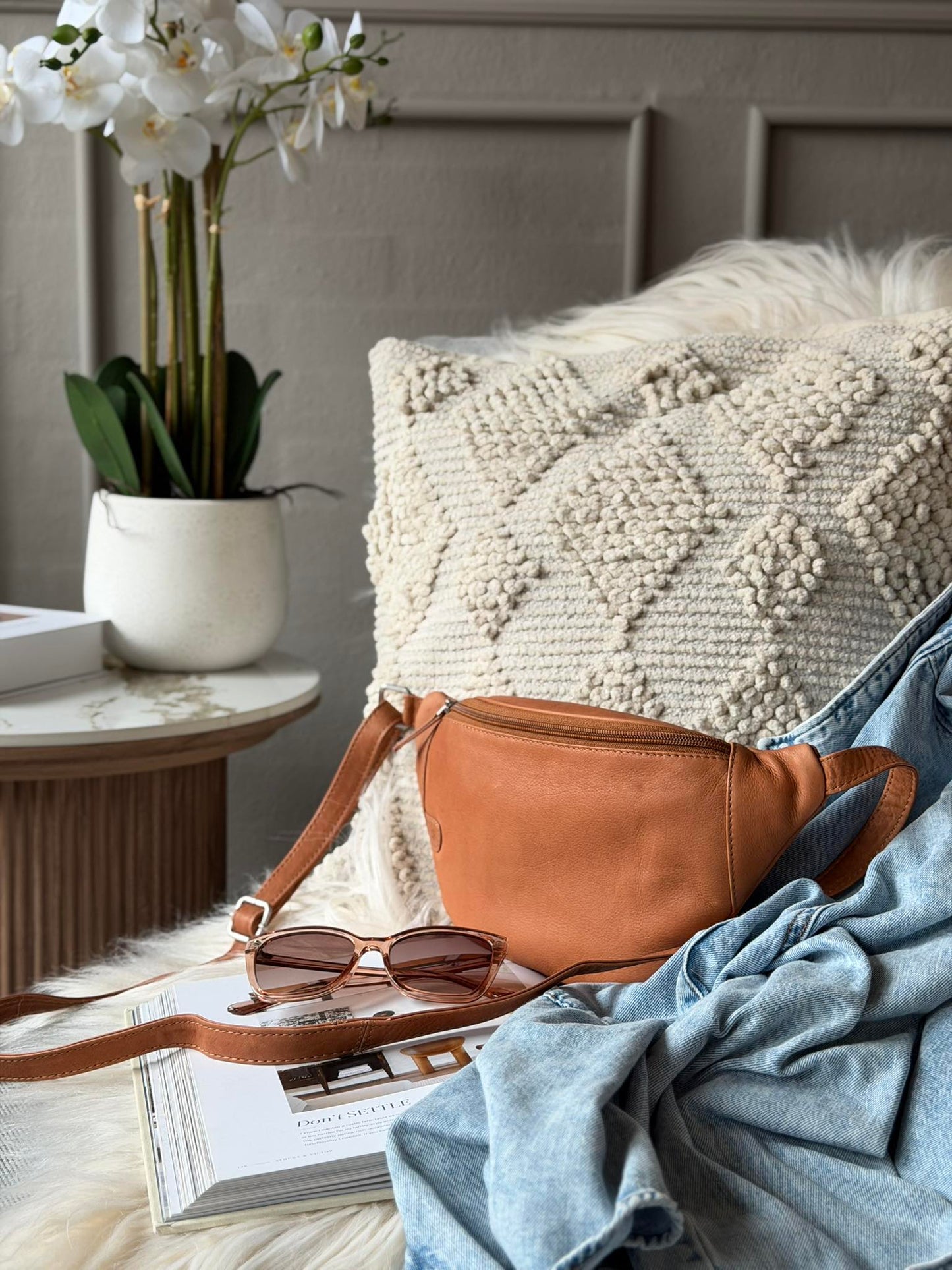 Bumbag Misse - Cognac / Silver