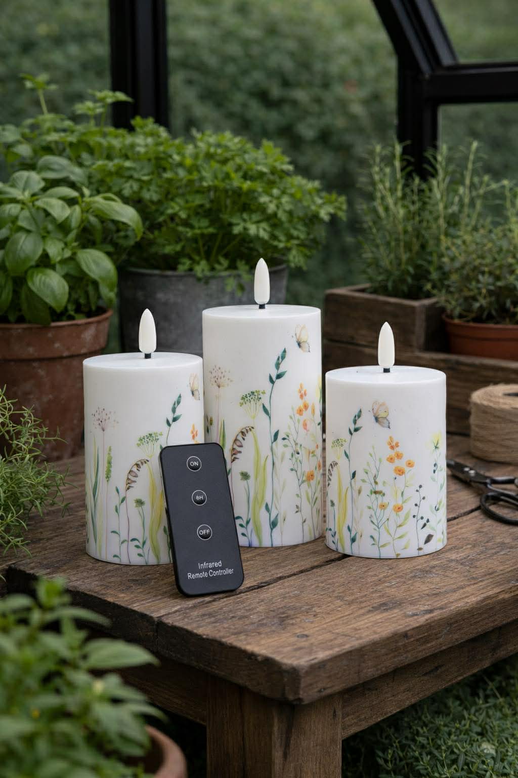 Udendørs Bloklys Wild Flower - Sæt af 3 stk
