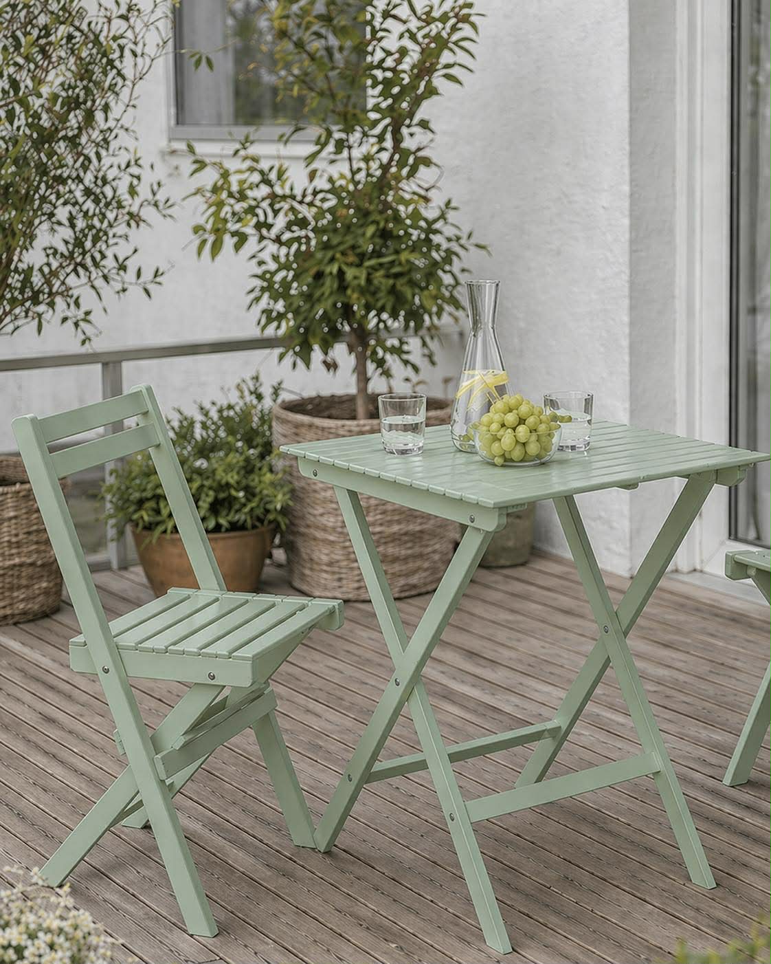 Cafesæt - Støv grøn akacia