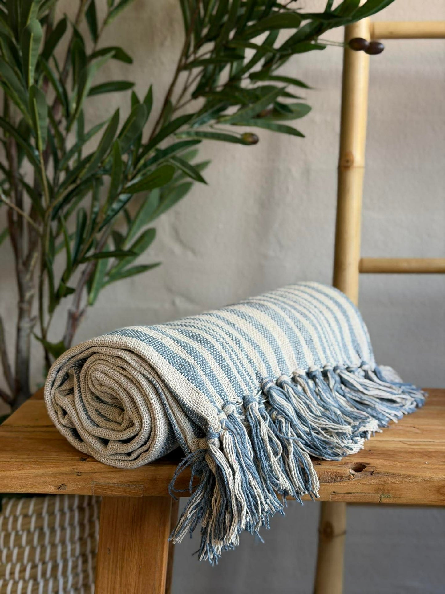 Plaid SKAGEN - Blå strib