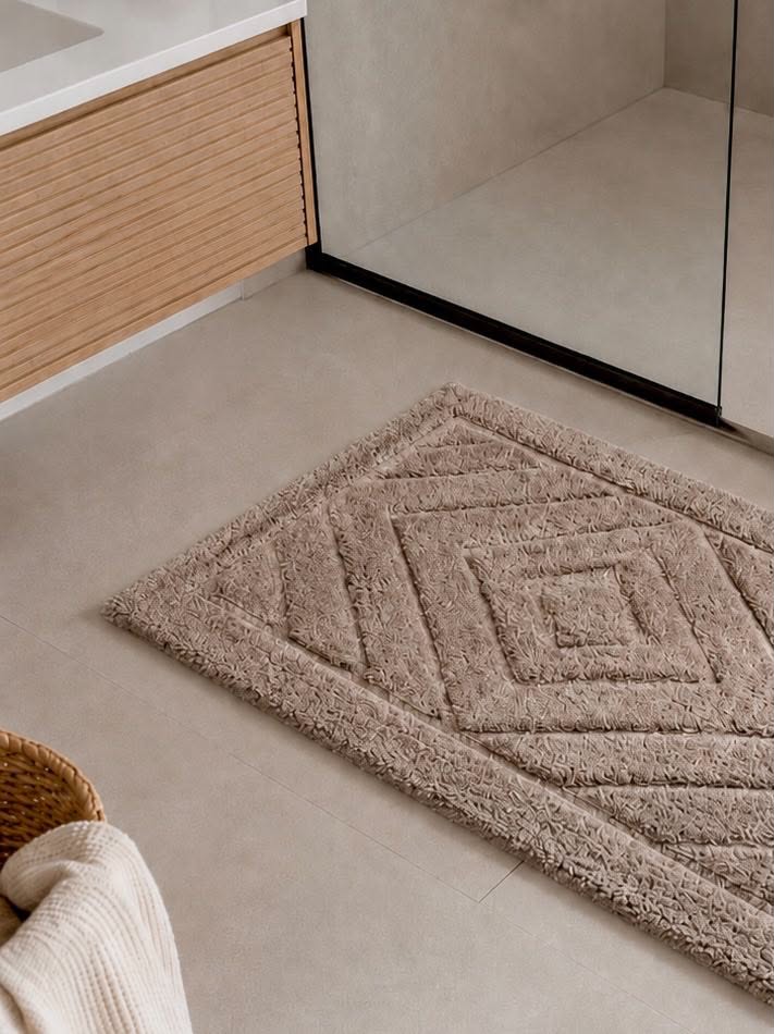 Bademåtte med rektangler - Flere farver