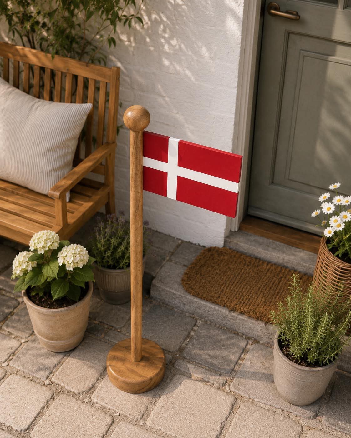 Flag Dannebrog - Wood 100 cm