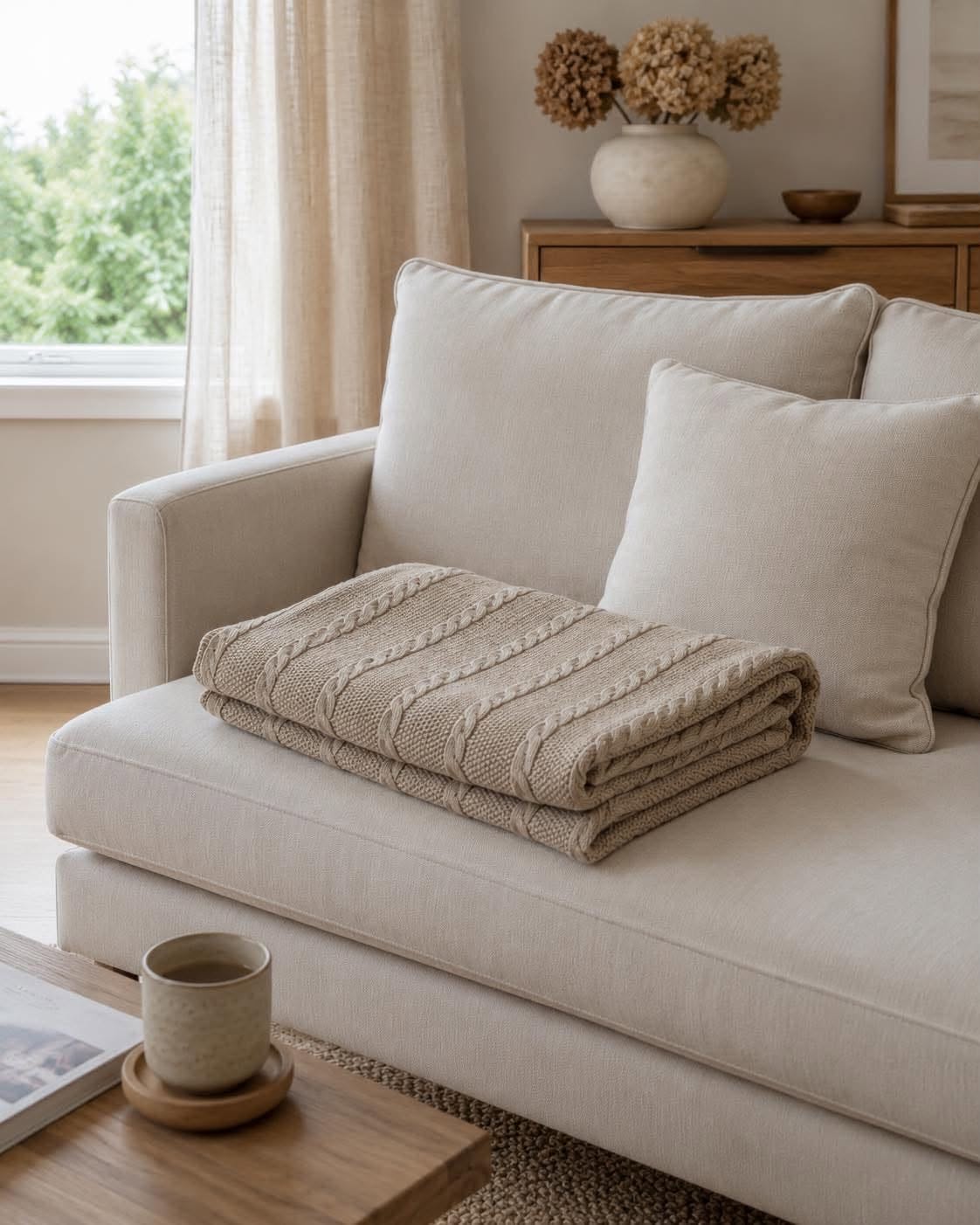 Plaid perlestrik beige