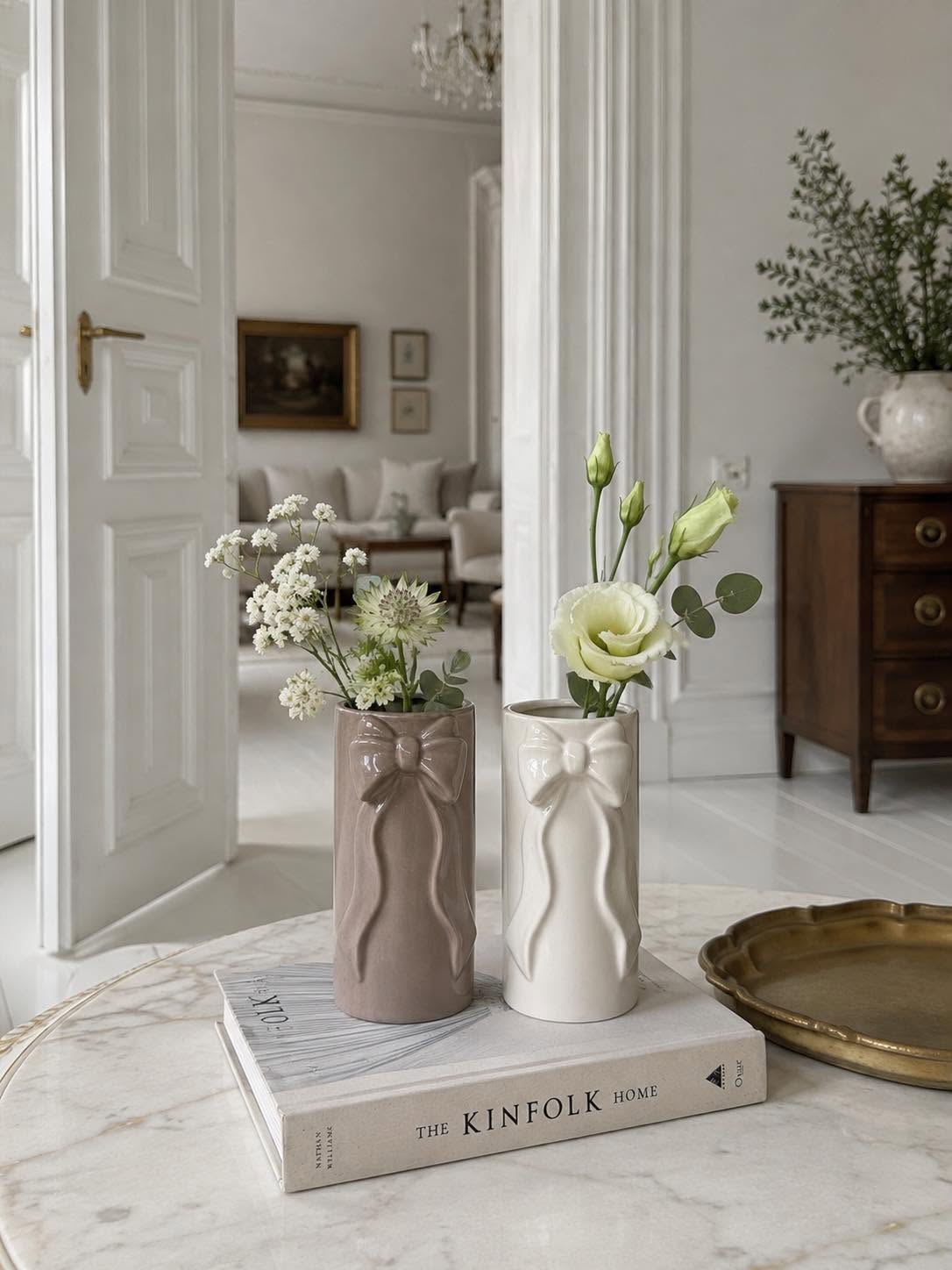 Vase med sløjfe - Old rose