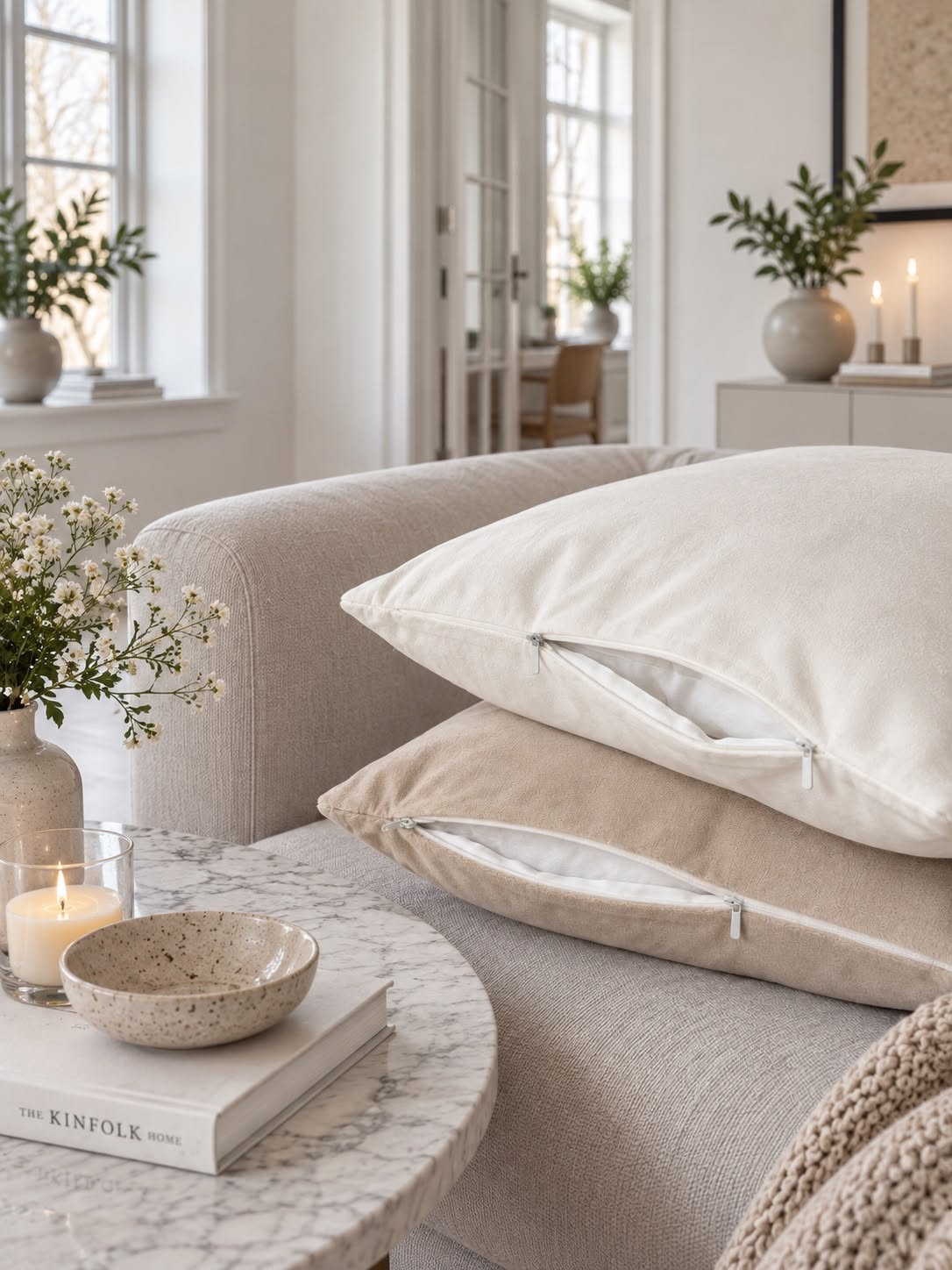 Pude med fyld 45x45 cm - White