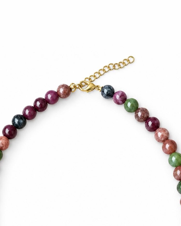 Halskæde Mary Emerald/Berry Mix