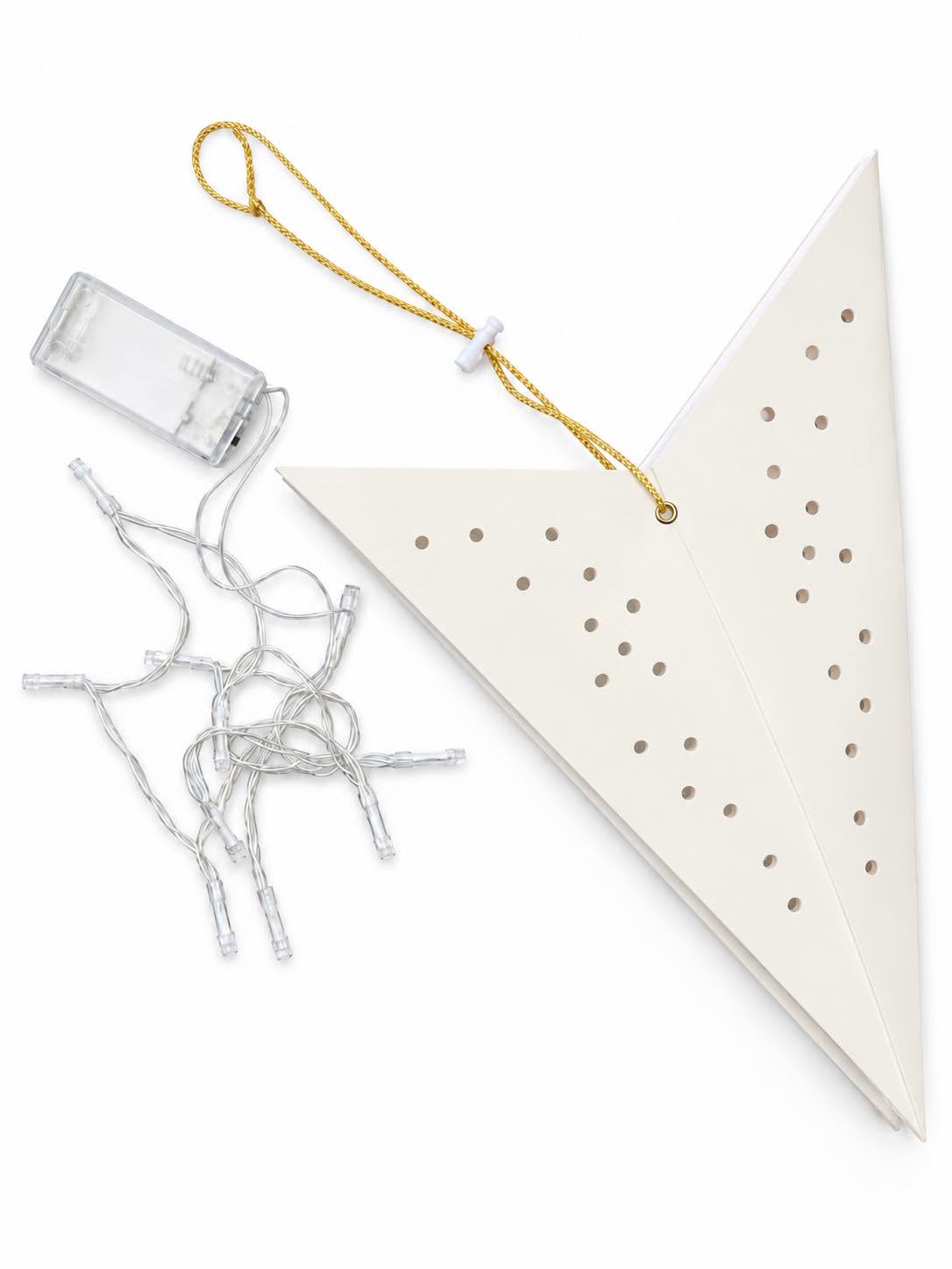 Stjerne med led lys - Hvid 60 cm
