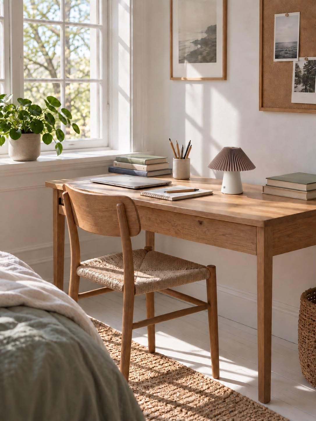 Bordlampe plisse genopladelig - Sand