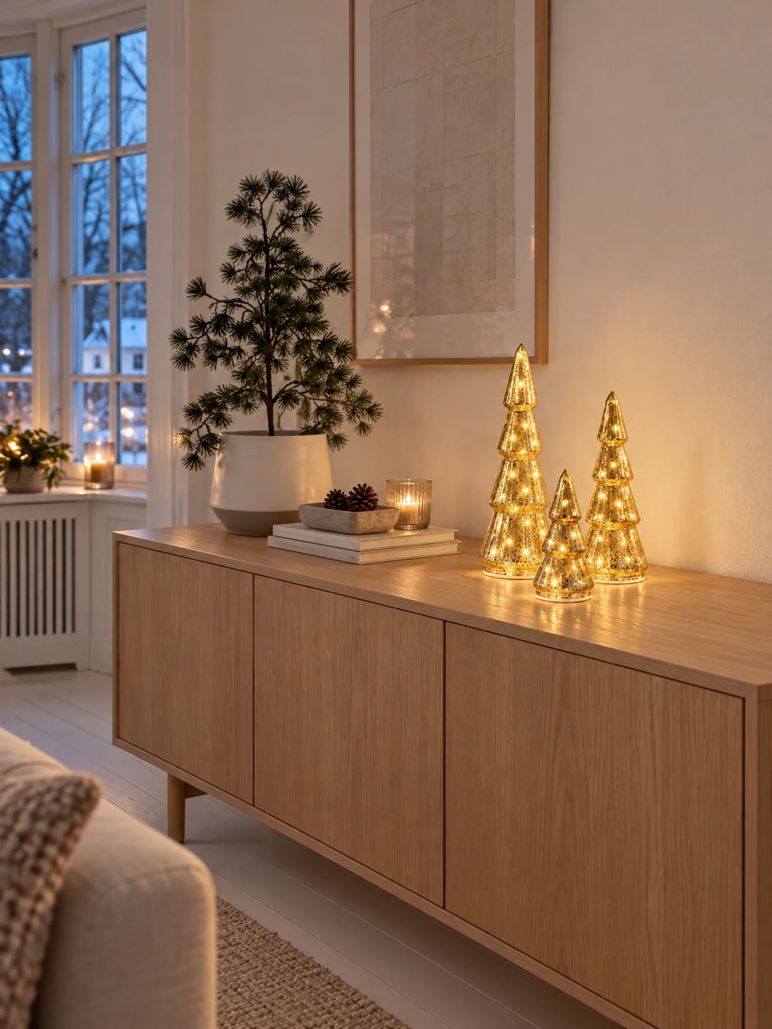 Juletræer med LED lys - Sæt med 3 størrelser