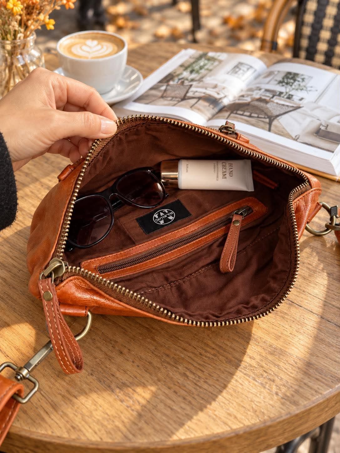 Bumbag Washed cow - Cognac