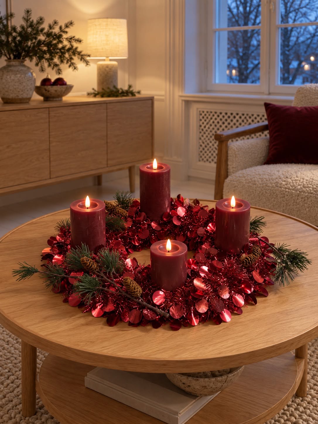 Rød Tinsel Krans