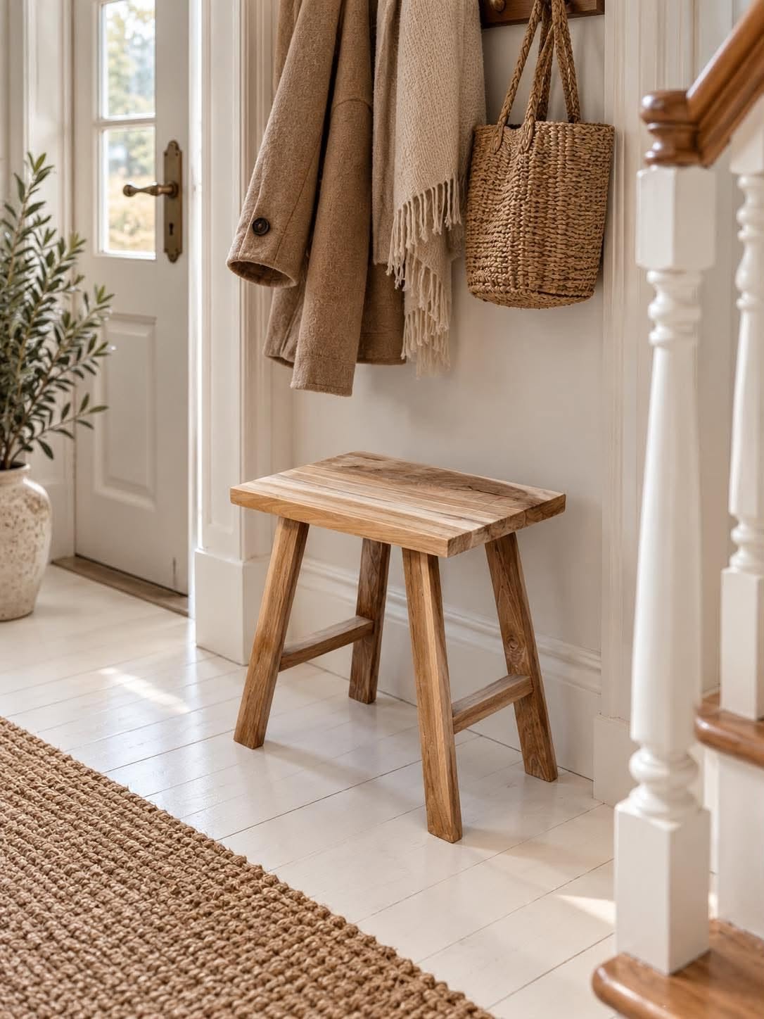 Skammel teak – natur teak