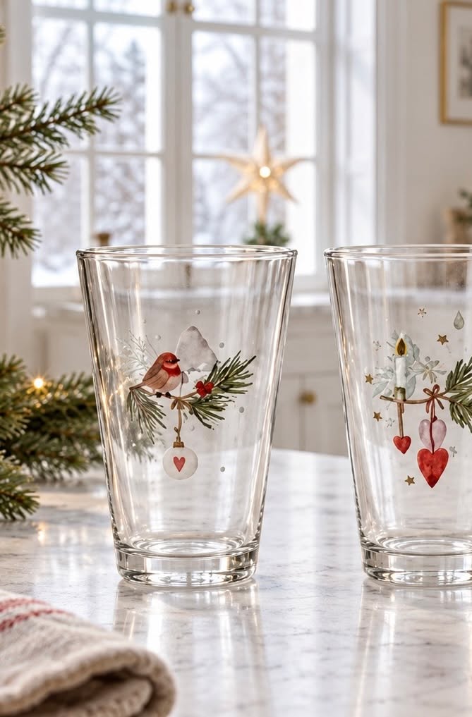 Drikkeglas jul - Pakke med 3 stk