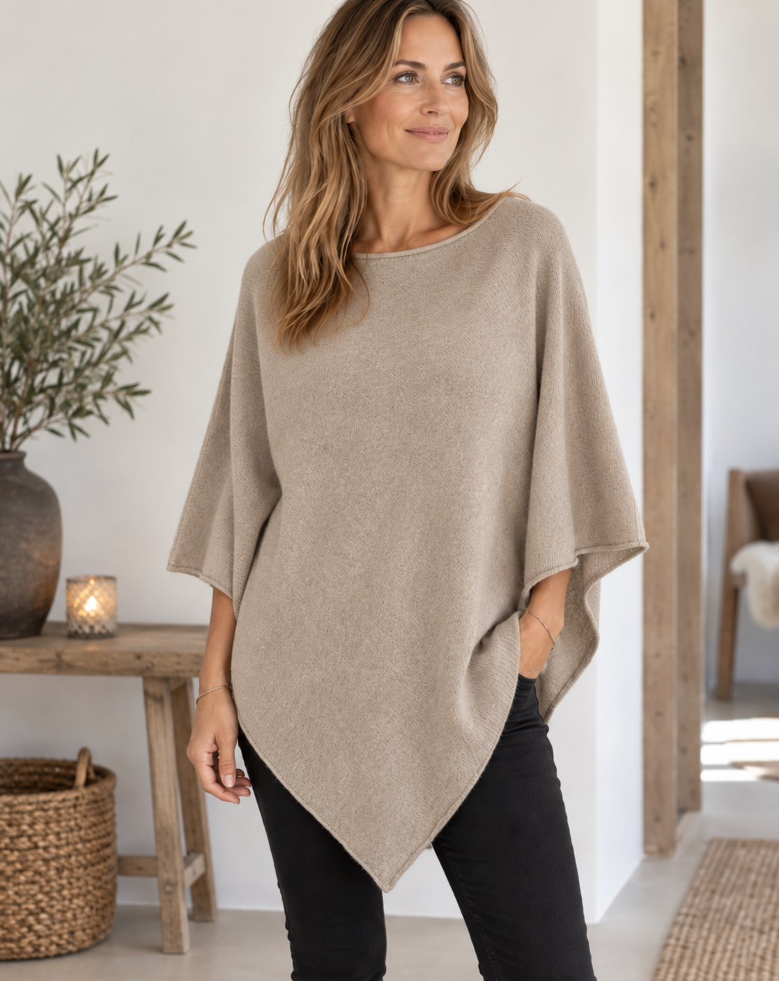 Poncho taupe