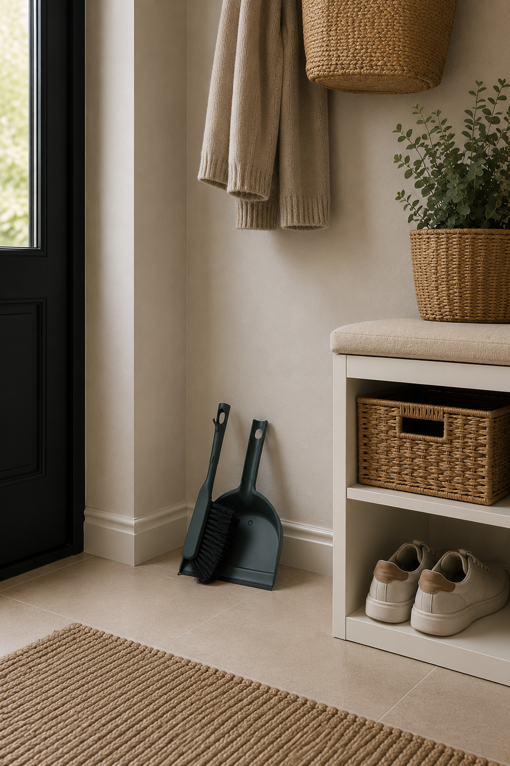 Fejebakke med kost - Recycling plast