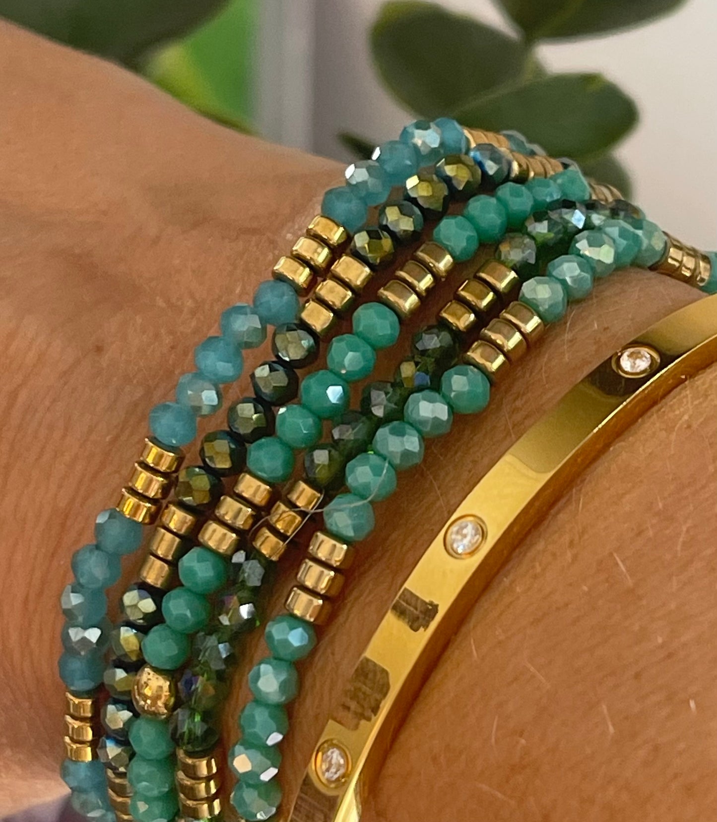 Armbånd Merle – green mix 1.Stk