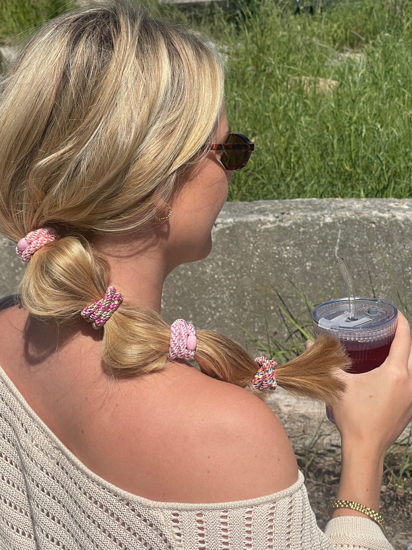 Hårelastikker Supreme Soft pink - 4 stk.