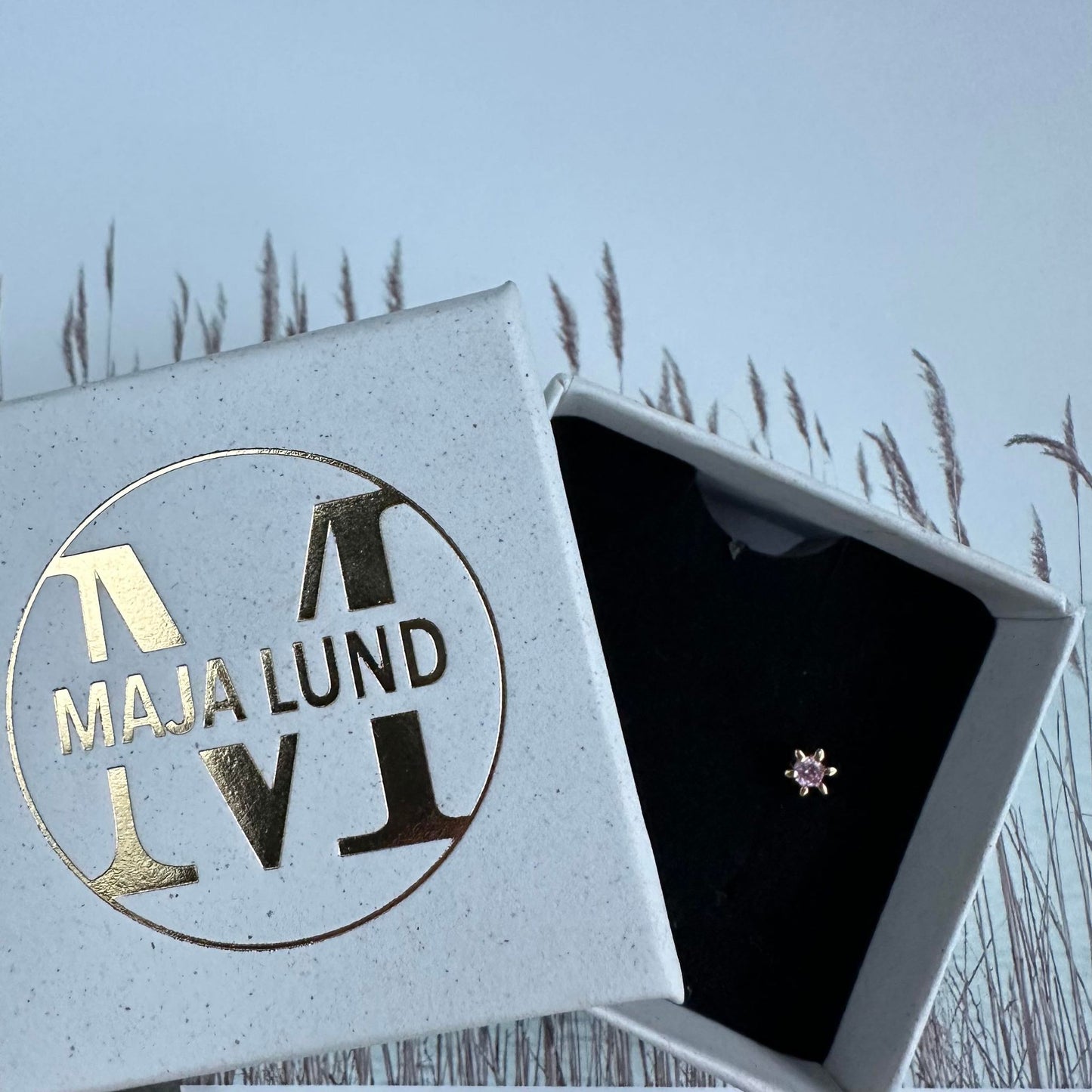 Ørestik Single GIA Pink 18K forgyldt – 1 stk