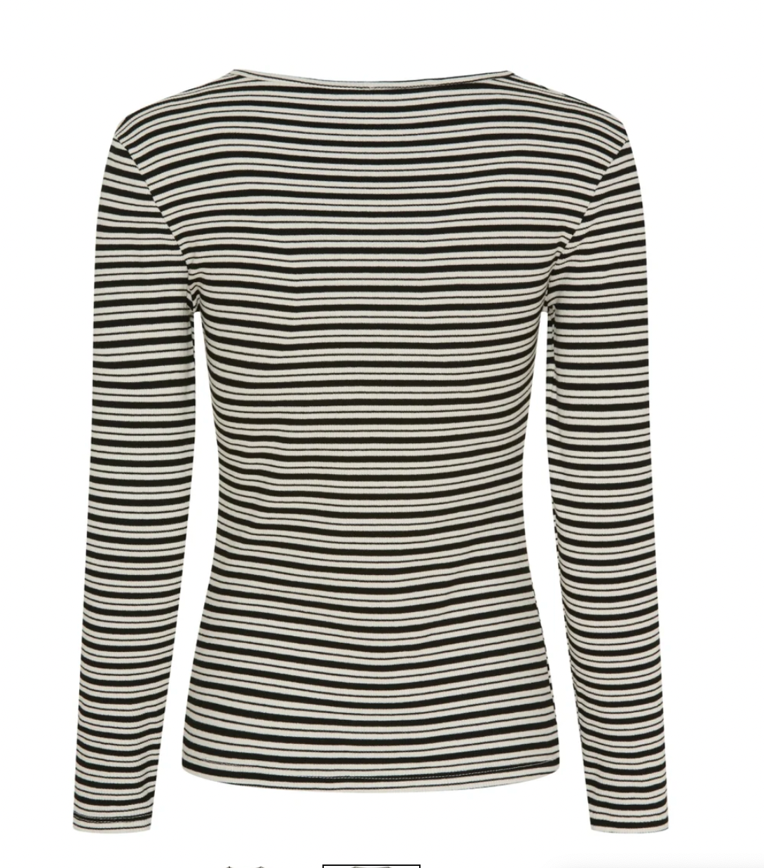 Bluse Christel strib - Black / Creme