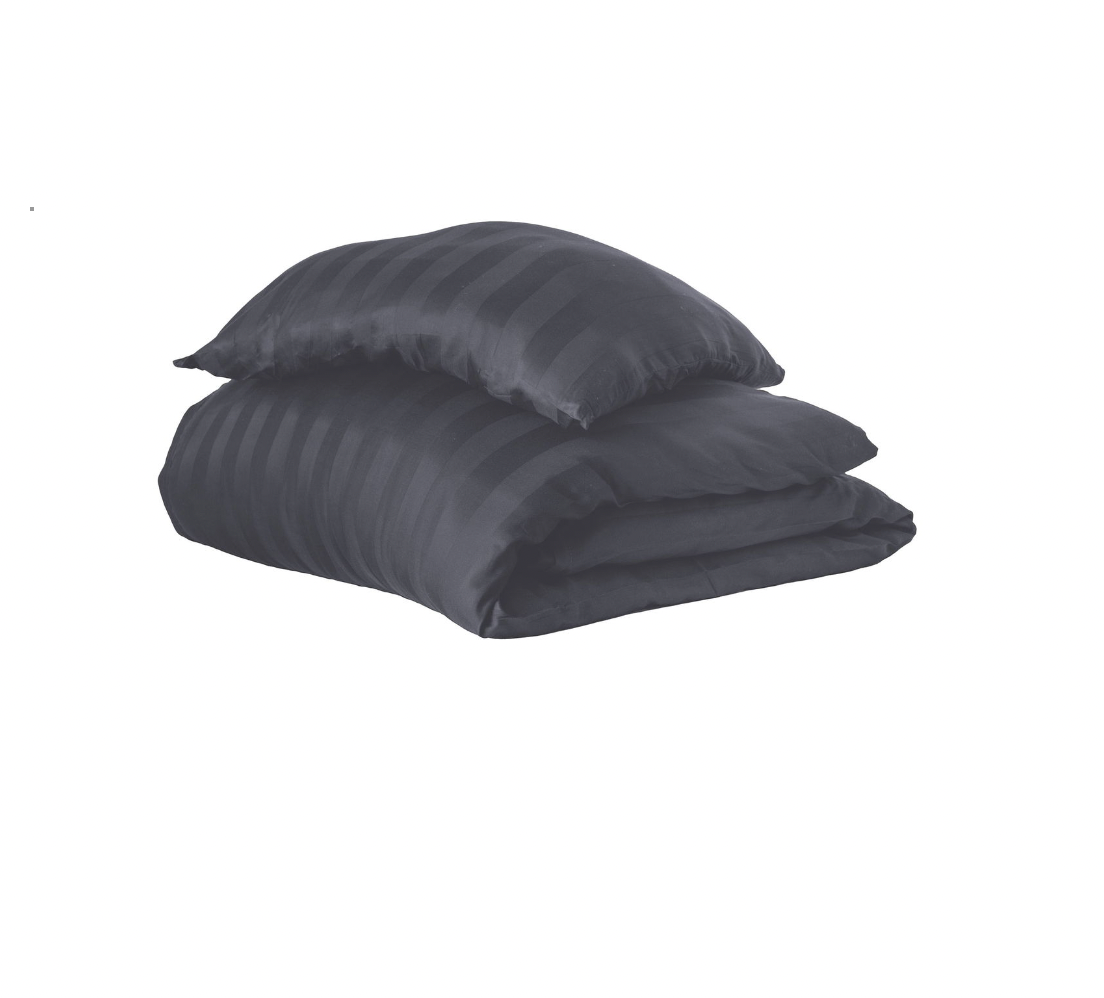 Bambus satin sengesæt, koksgrå, 140x220 - 63x60