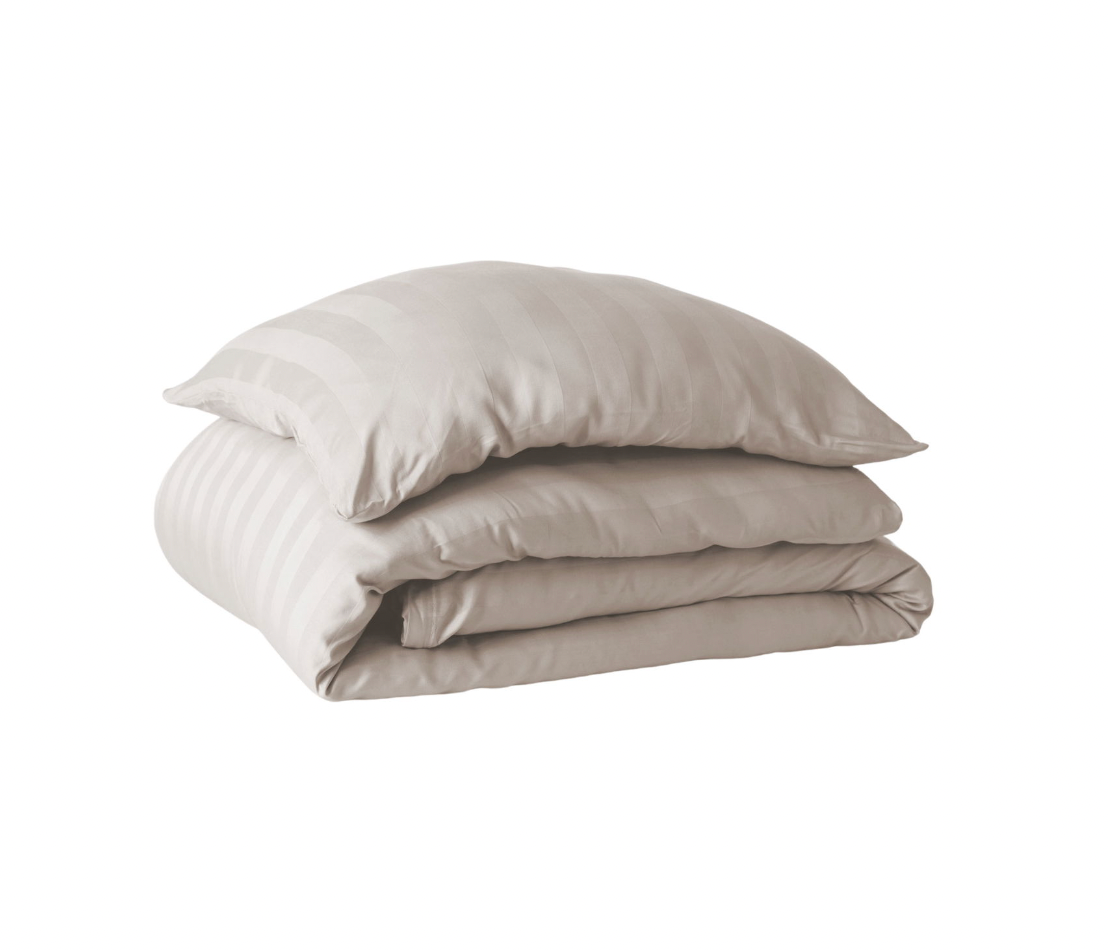 Bambus satin sengesæt, beige, 140x220 - 63x60