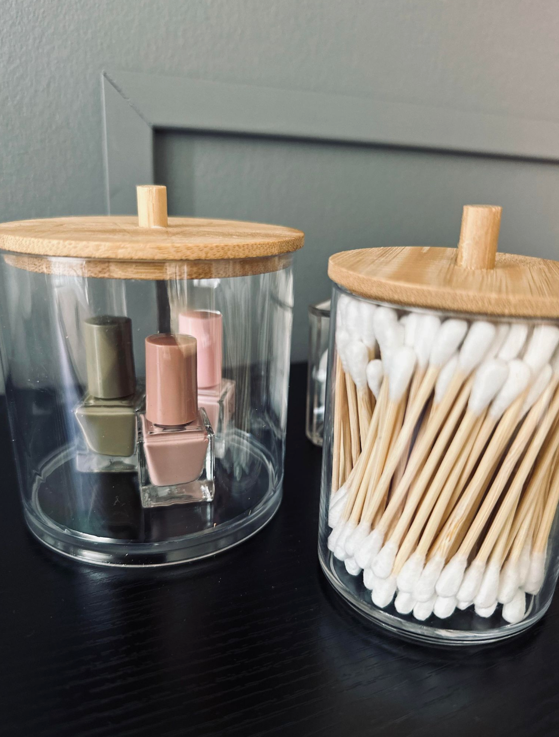 Makeup organizer - Akryl med bambuslåg