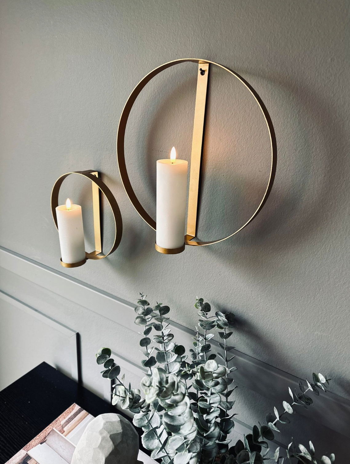 Ring til Bloklys Gold - Sæt af 2 stk