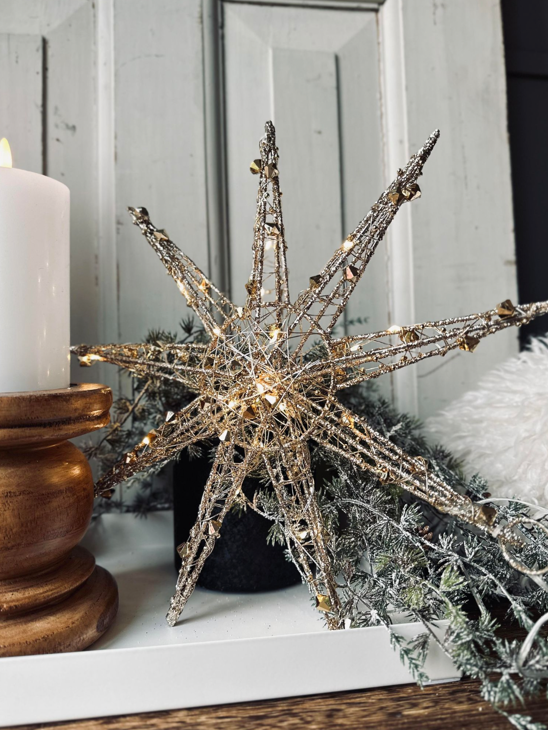 Stjerne med led lys - 50cm