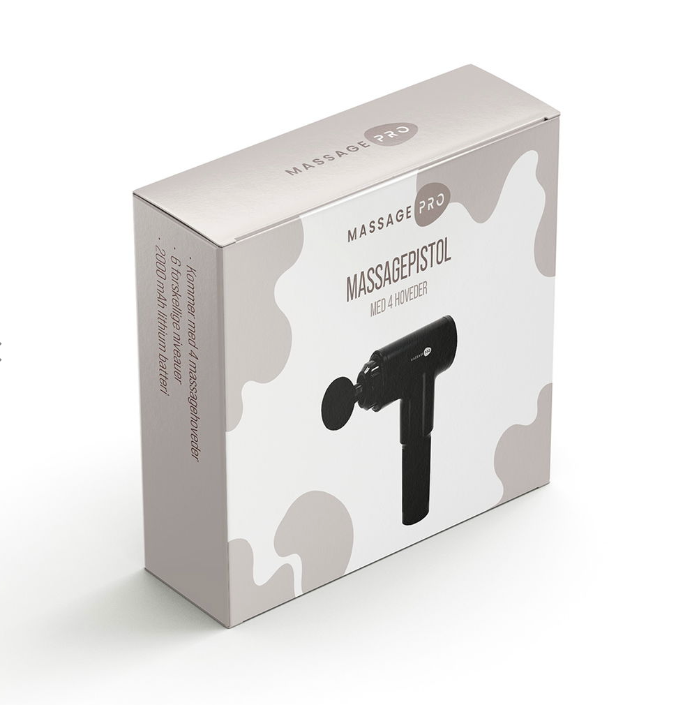 Massagepistol med 4 hoveder
