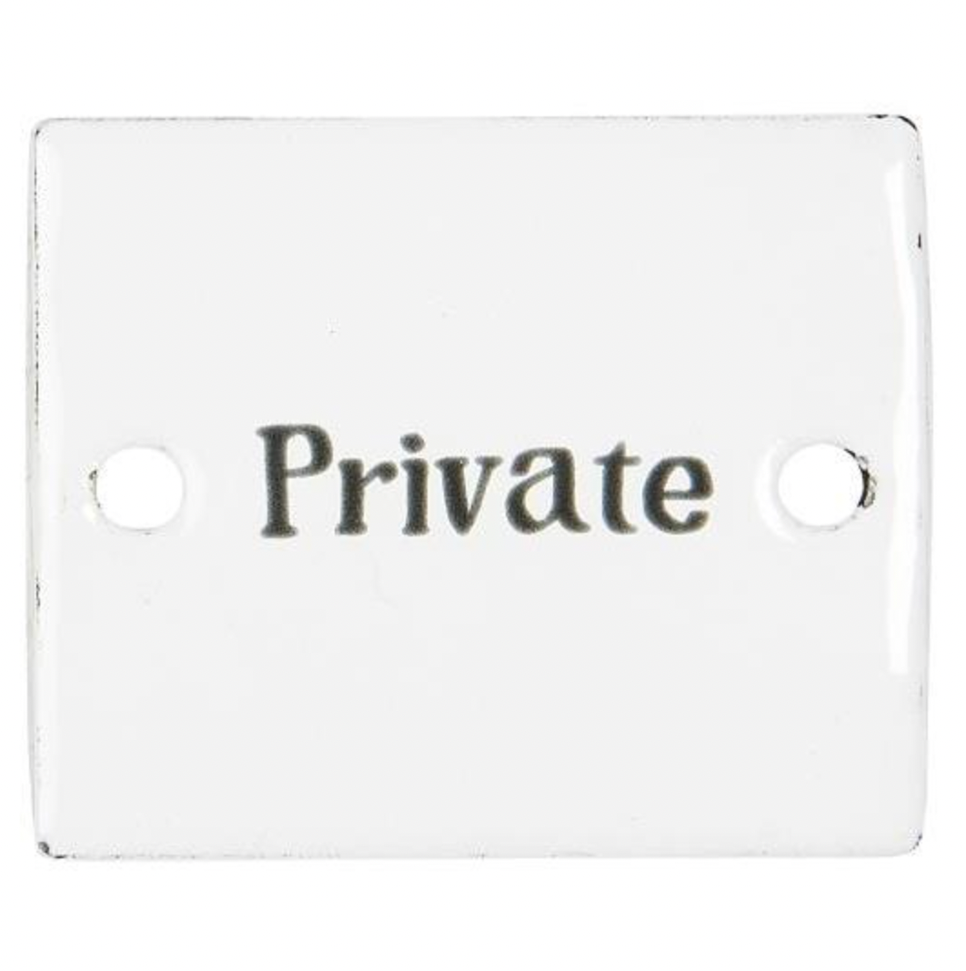 Skilt emalje Private