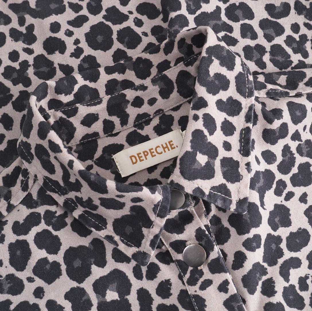 Trendy skjorte - Grey leopard
