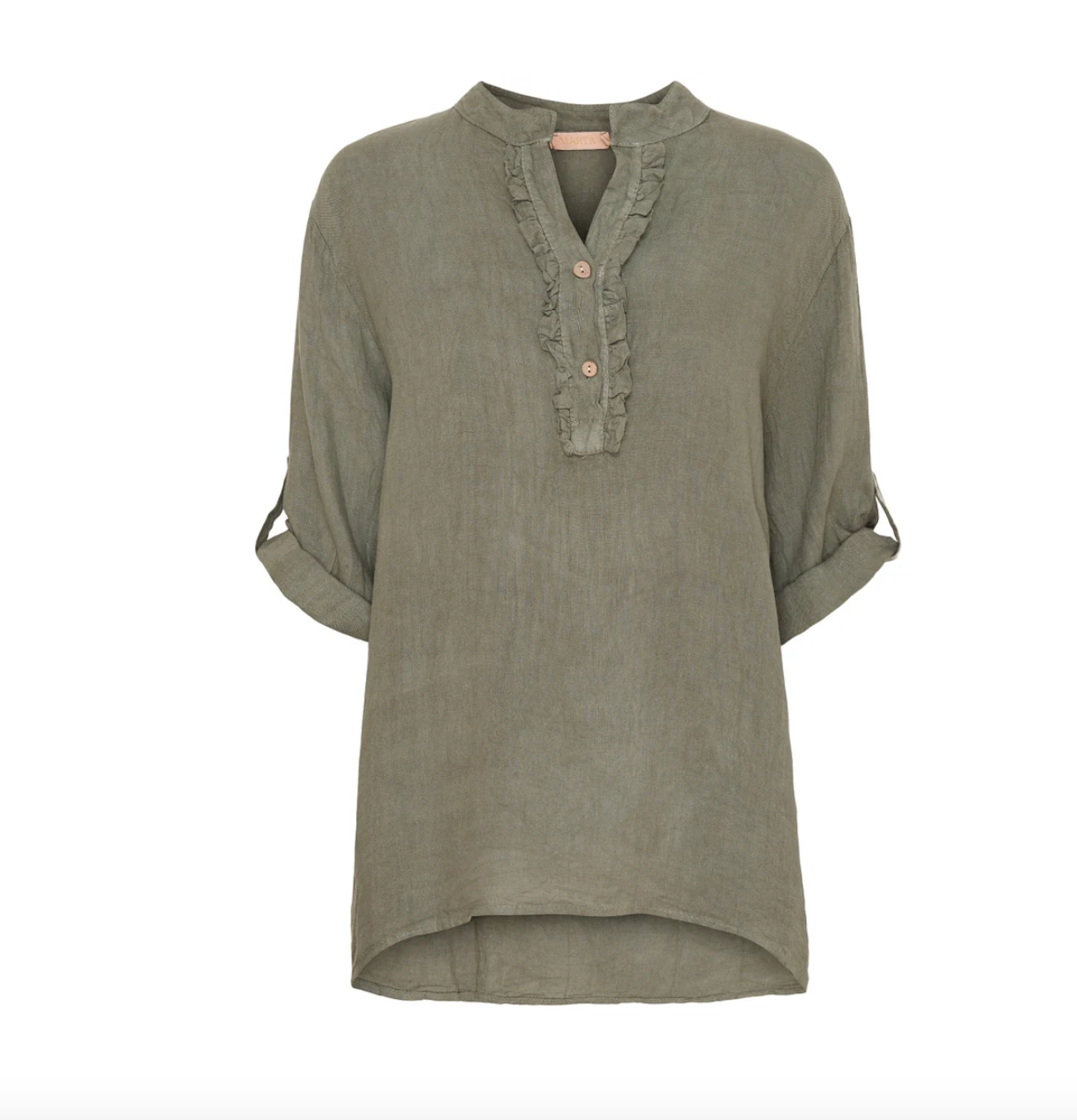 Skjortebluse Vera hørmix - Military
