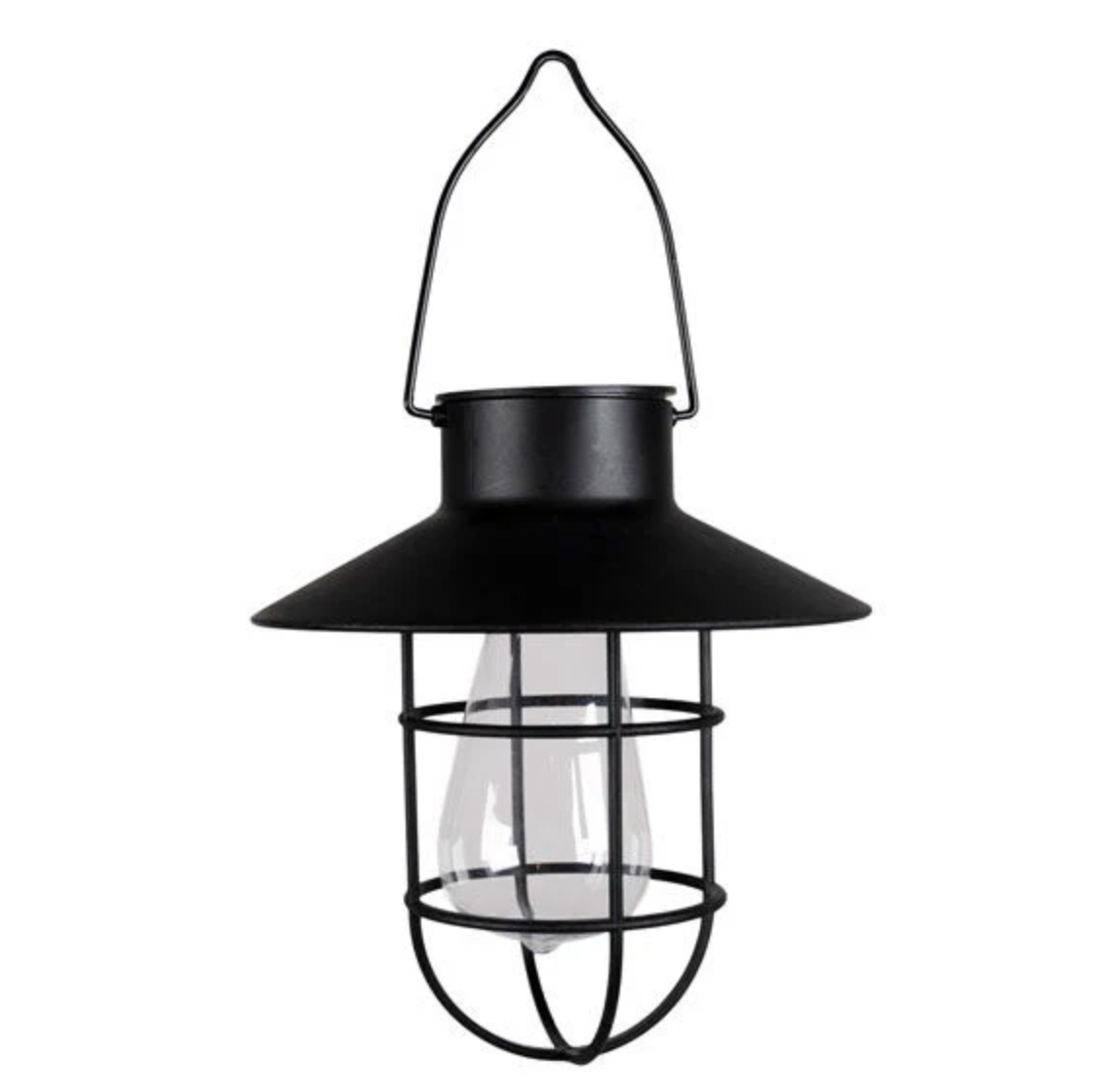 Solar lampe med ophæng - Sort
