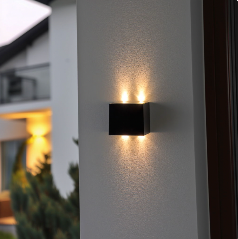 Cube up and down solar lampe - 2 stk