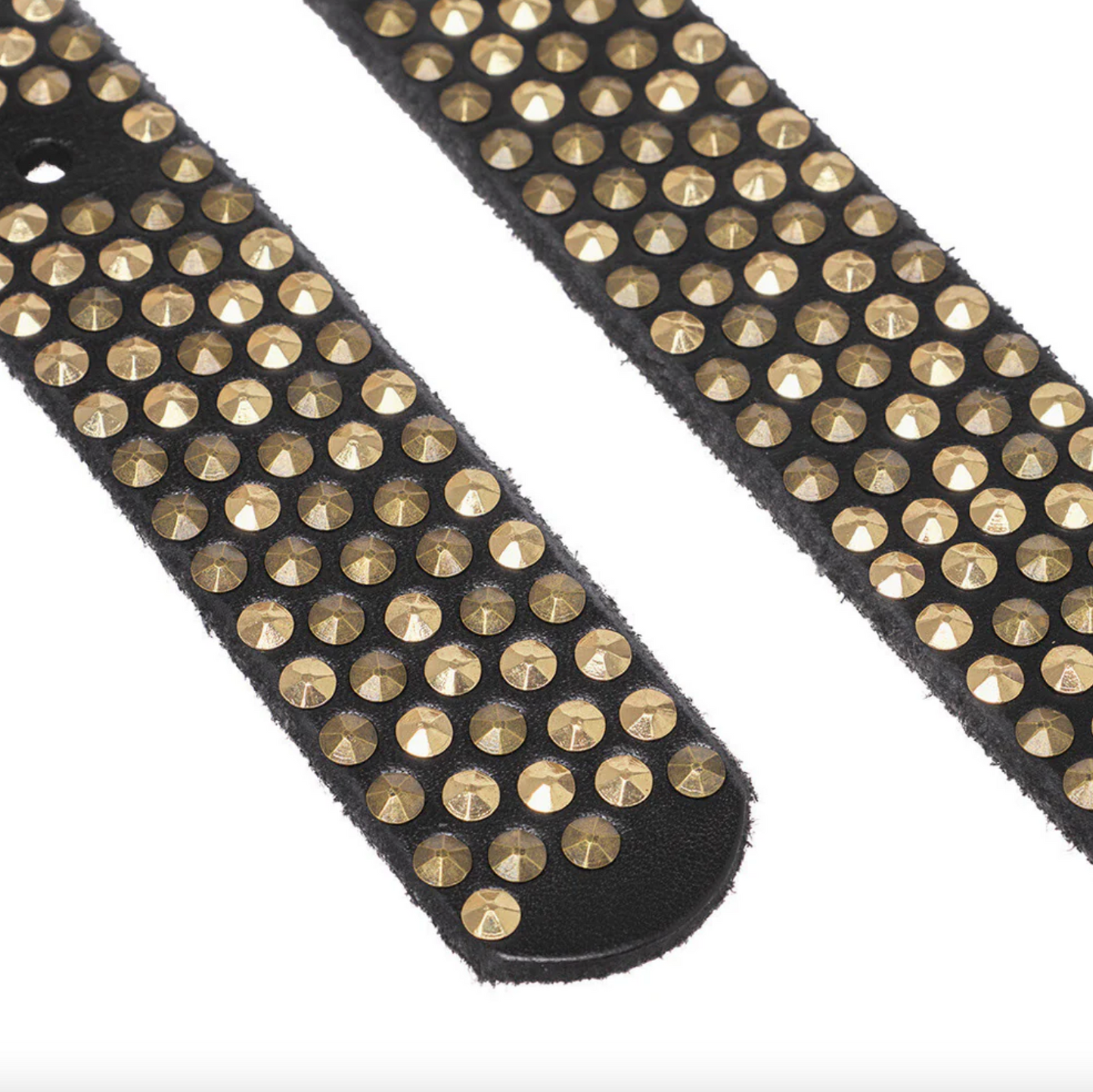 Jeans bælte med nitter - Black / gold