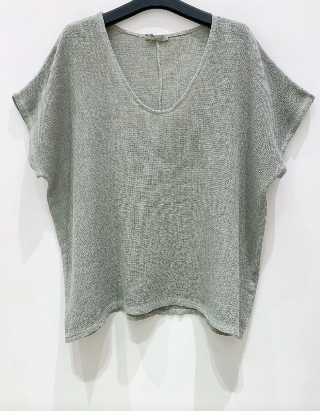 T-shirt Cozy hørmix - Kaki
